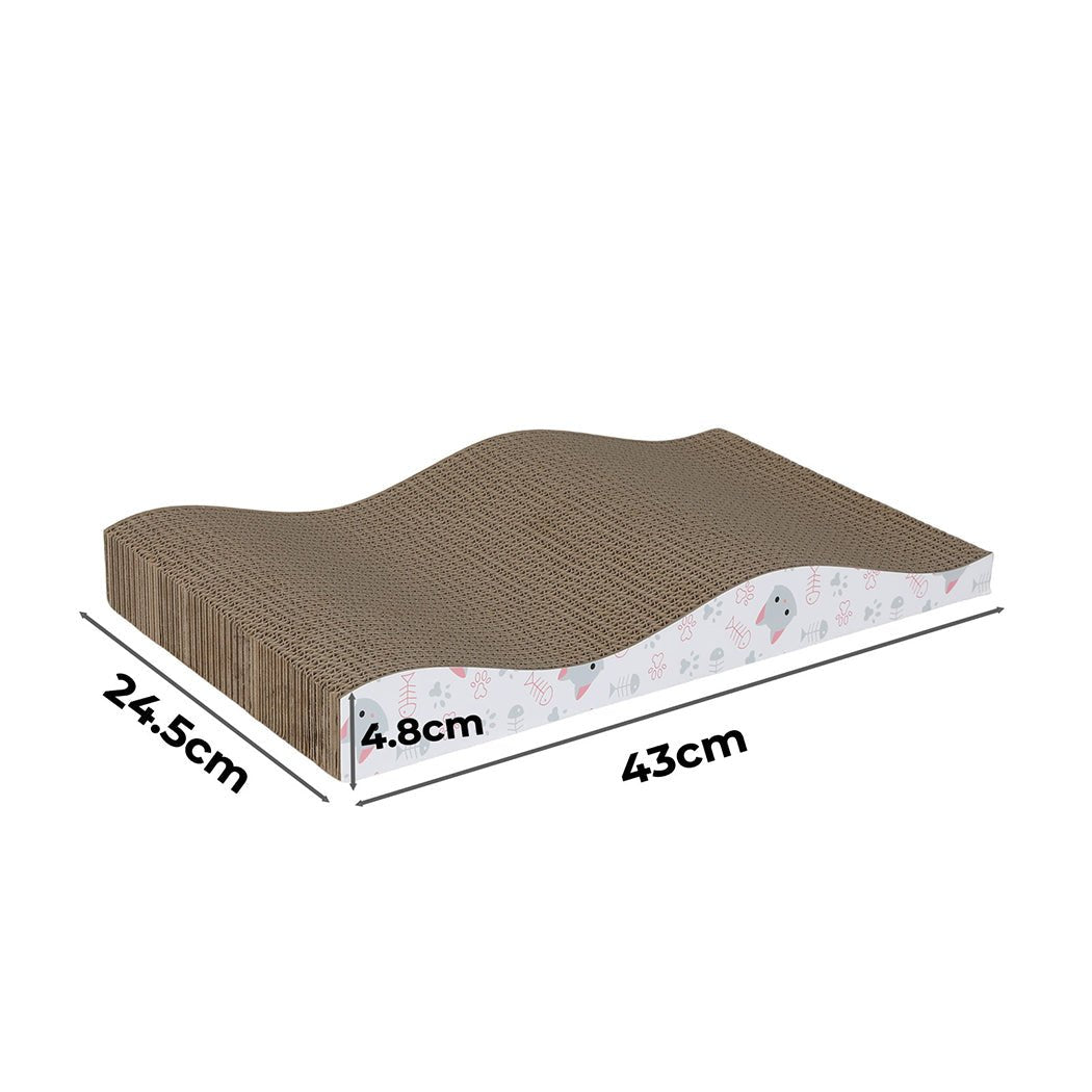 4 - Pack Curved Cat Scratcher Board Bed - Brown - Rivercity House & Home Co. (ABN 18 642 972 209) - Affordable Modern Furniture Australia