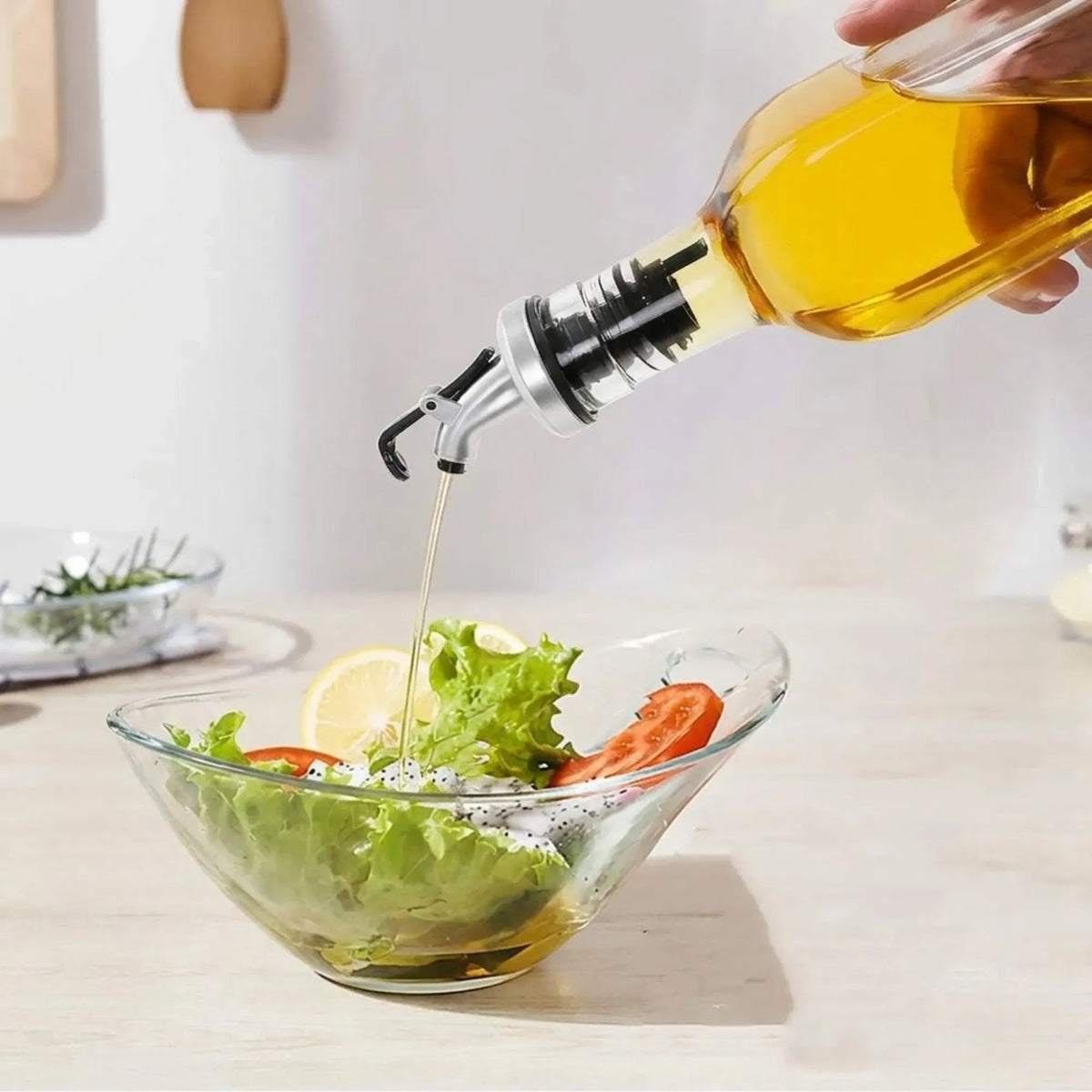 4 Pack Glass Oil Dispenser Bottles 500ml with Anti-Drip Pourer - Transparent - Home & Garden > Kitchenware > Food Storage - Rivercity House & Home Co. (ABN 18 642 972 209) - Affordable Modern Furniture Australia