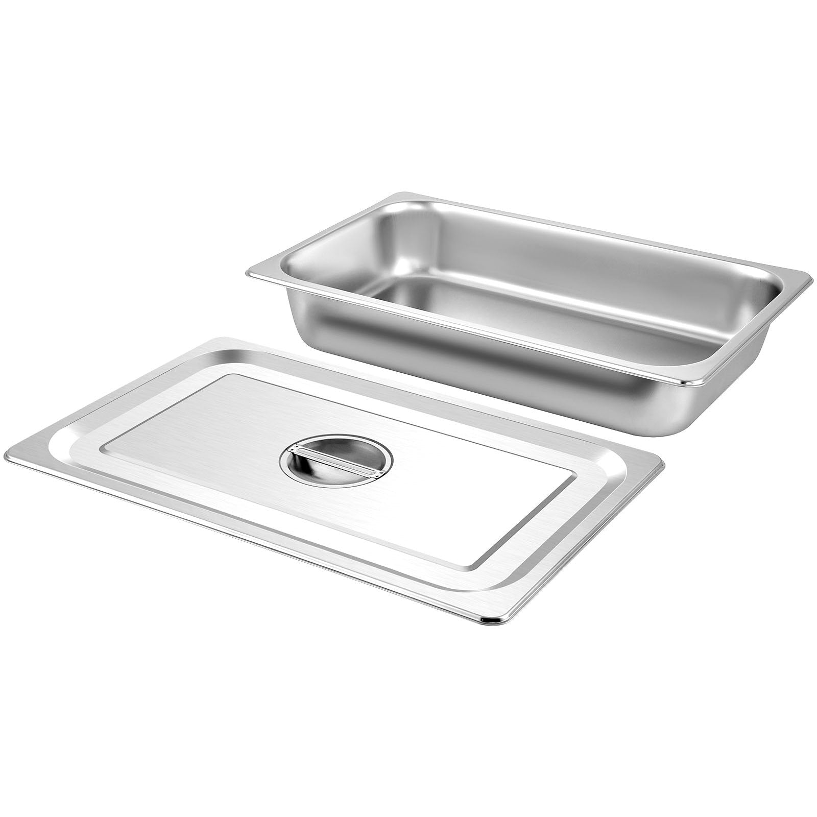 4 Pack Hotel Pan 3.7" Deep Steam Table Pan Full Size with Lid 20.8"L x 13"W Hotel Pan 22 Gauge Stainless Steel Anti Jam Steam Table Pan - Appliances > Kitchen Appliances > Food Warmers & Chafing Dishes - Rivercity House & Home Co. (ABN 18 642 972 209) - Affordable Modern Furniture Australia