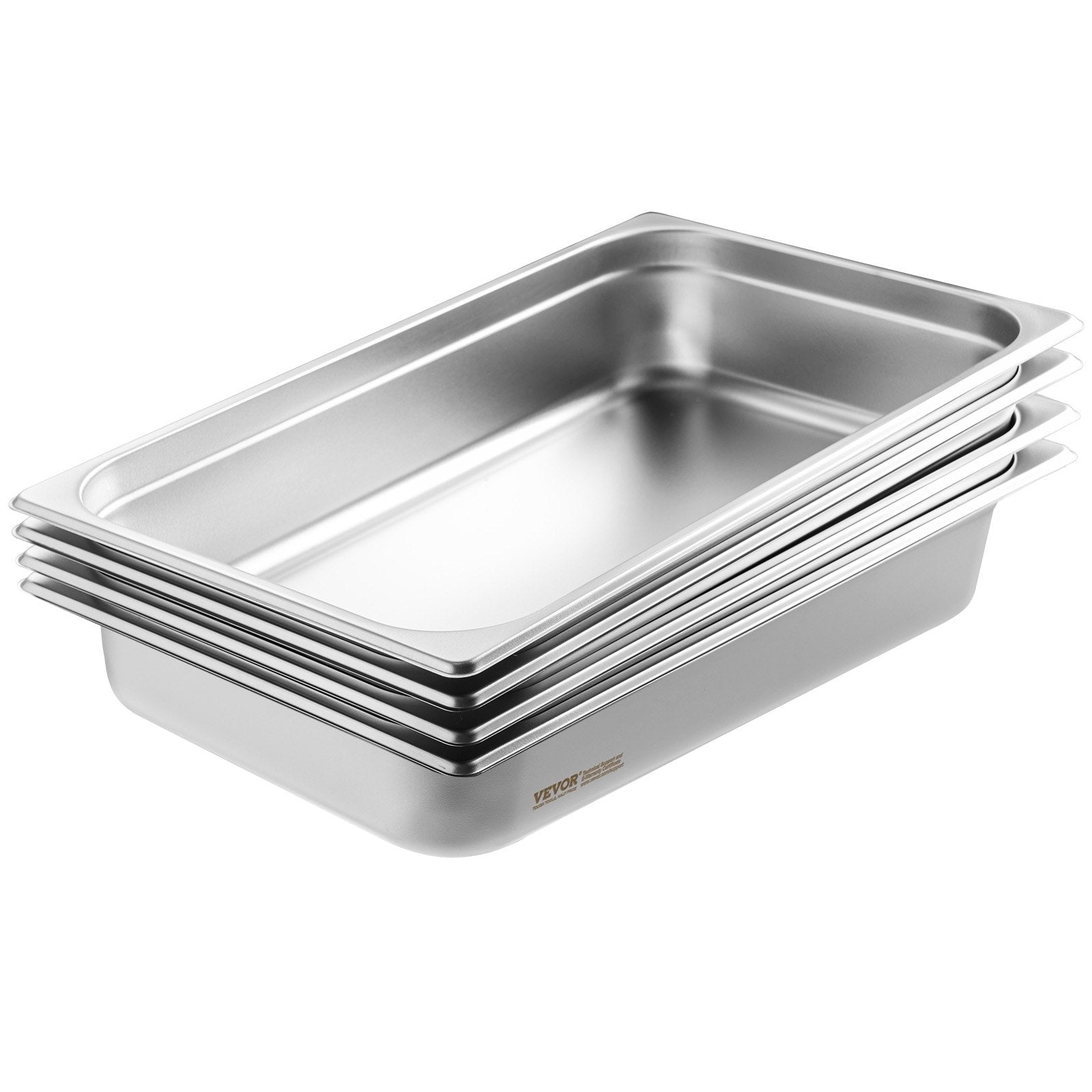 4 Pack Hotel Pans, Full Size Anti - Jam Steam Pan with Lid, 0.8mm Thick Stainless Steel Steam Table Pan, 4 - Inch Deep Commercial Table Pan, Catering Storage Food Pan, for Industrial & Scientific - Home & Garden > Kitchenware > Food Storage - Rivercity House & Home Co. (ABN 18 642 972 209) - Affordable Modern Furniture Australia