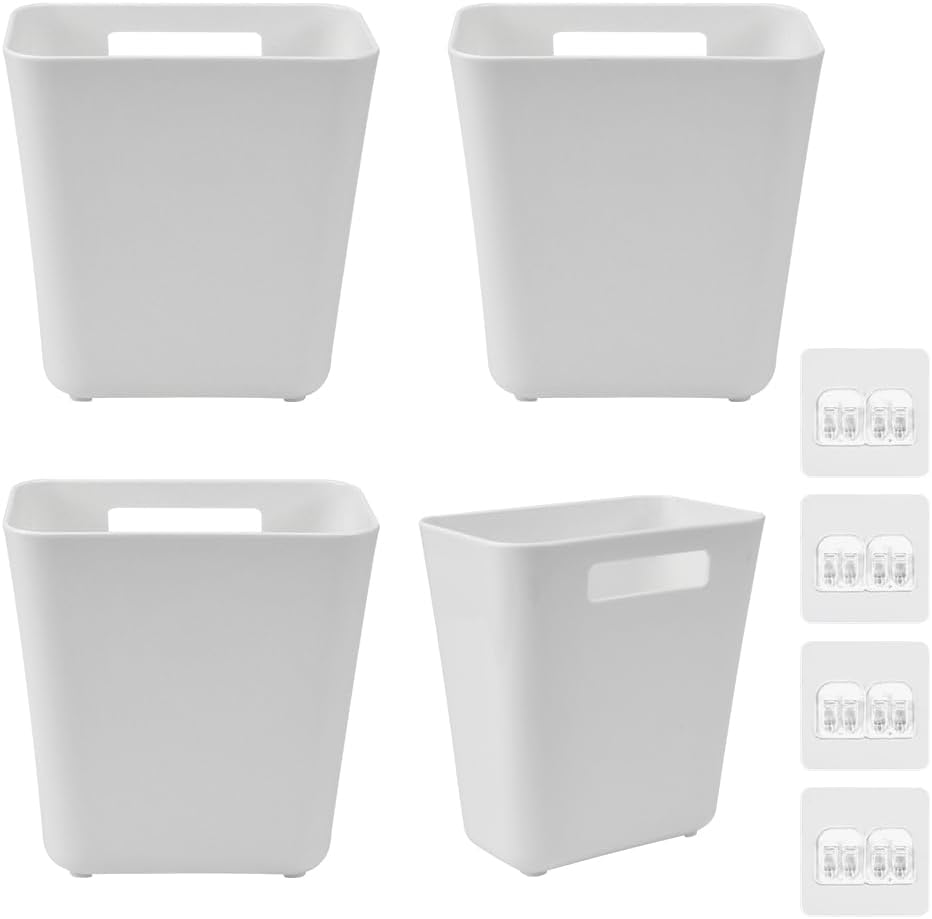 4 - Pack Self - Adhesive Wall Storage Boxes for Cabinet Doors Kitchen Bathroom Office - White - Furniture > Office > Storage Cabinets - Rivercity House & Home Co. (ABN 18 642 972 209) - Affordable Modern Furniture Australia