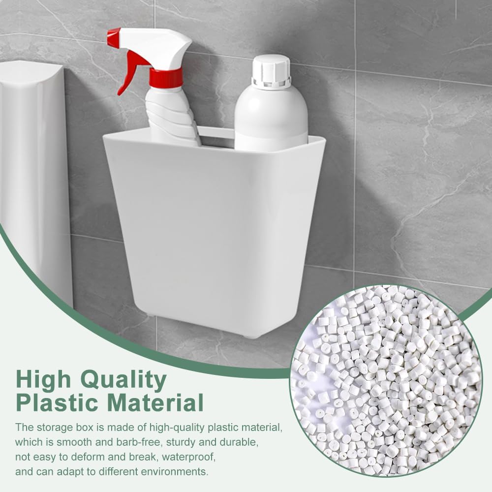 4 - Pack Self - Adhesive Wall Storage Boxes for Cabinet Doors Kitchen Bathroom Office - White - Furniture > Office > Storage Cabinets - Rivercity House & Home Co. (ABN 18 642 972 209) - Affordable Modern Furniture Australia