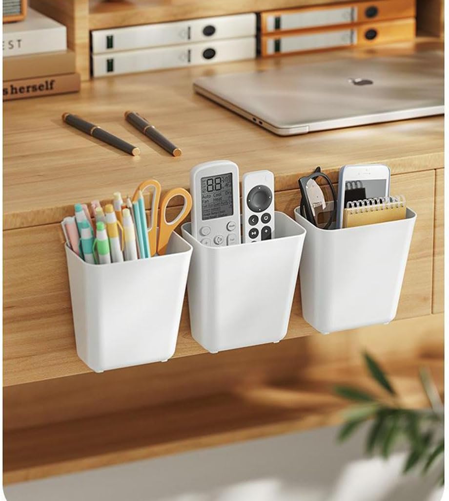 4 - Pack Self - Adhesive Wall Storage Boxes for Cabinet Doors Kitchen Bathroom Office - White - Furniture > Office > Storage Cabinets - Rivercity House & Home Co. (ABN 18 642 972 209) - Affordable Modern Furniture Australia