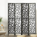4 Panel Room Divider Screen 162x170cm with Foldable Panels - Black