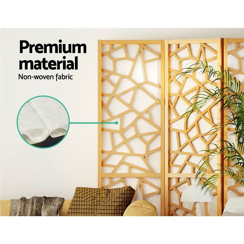 4 Panel Room Divider Screen 162x170cm Clover Natural - Furniture > Bedroom > Room Dividers - Rivercity House & Home Co. (ABN 18 642 972 209) - Affordable Modern Furniture Australia