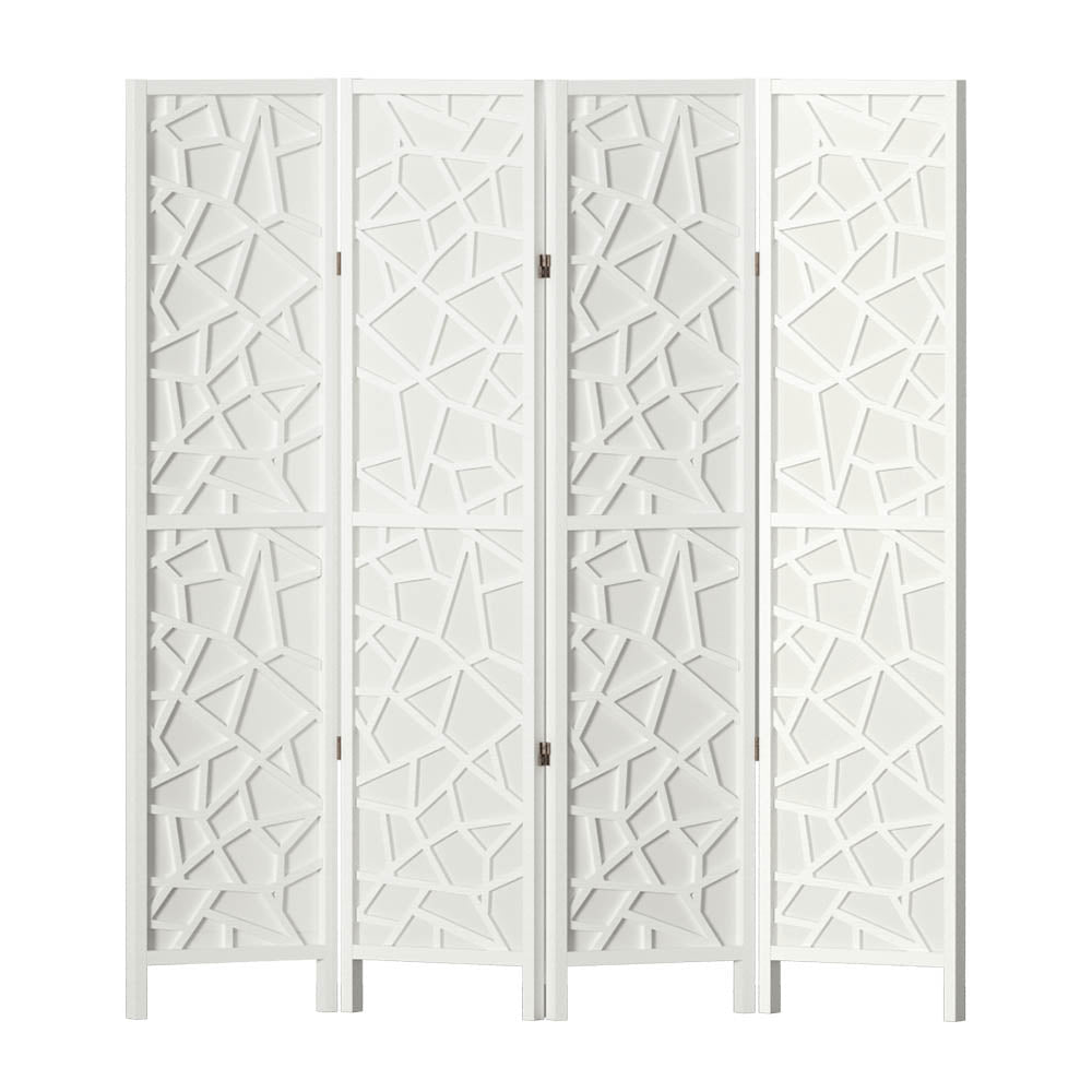 4 Panel Room Divider Screen 162x170cm Clover White - Furniture > Bedroom > Room Dividers - Rivercity House & Home Co. (ABN 18 642 972 209) - Affordable Modern Furniture Australia