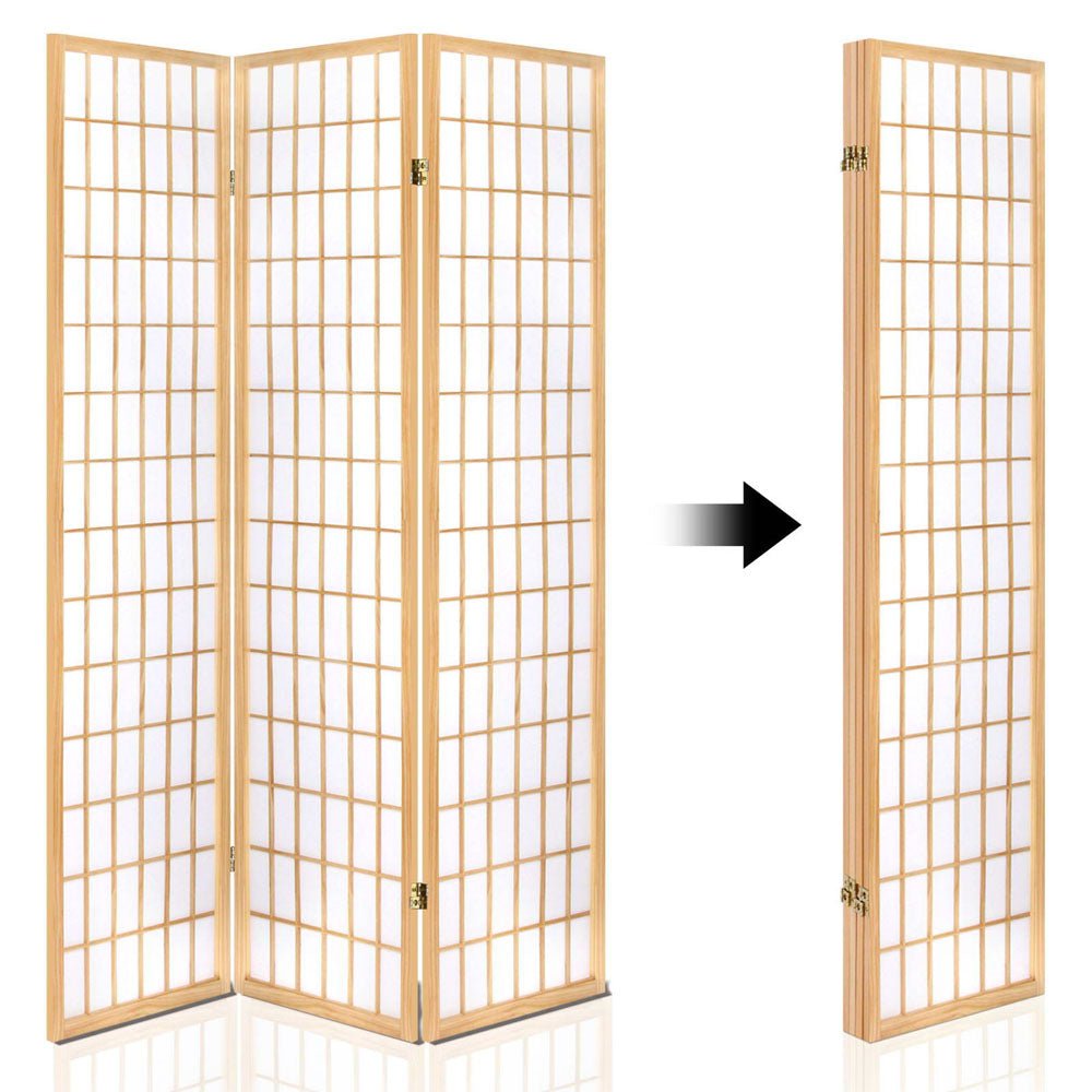 4 Panel Room Divider Screen 174x179cm - Natural - Furniture > Bedroom > Room Dividers - Rivercity House & Home Co. (ABN 18 642 972 209) - Affordable Modern Furniture Australia