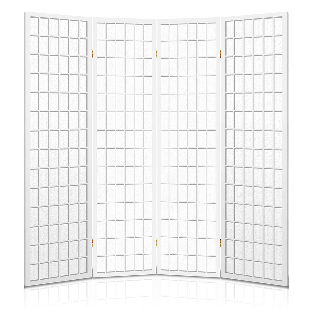 4 Panel Room Divider Screen 174x179cm - White - Furniture > Bedroom > Room Dividers - Rivercity House & Home Co. (ABN 18 642 972 209) - Affordable Modern Furniture Australia