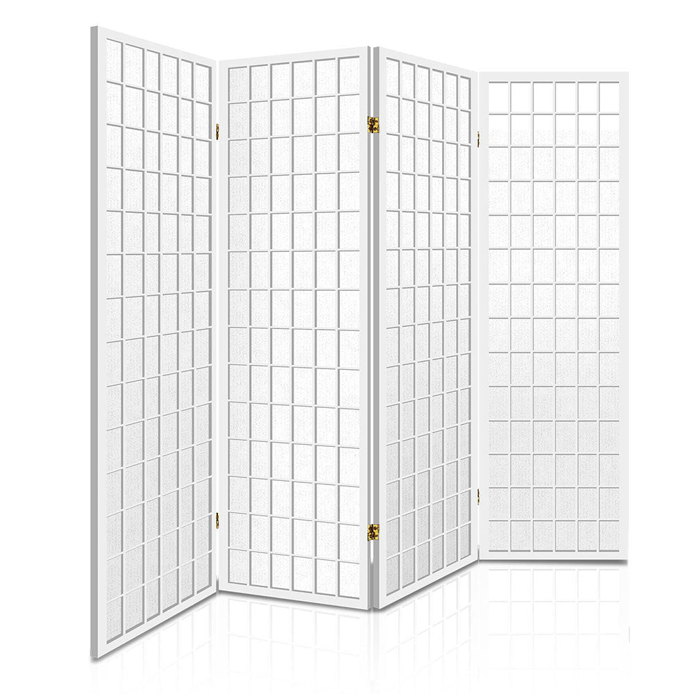 4 Panel Room Divider Screen 174x179cm - White - Furniture > Bedroom > Room Dividers - Rivercity House & Home Co. (ABN 18 642 972 209) - Affordable Modern Furniture Australia