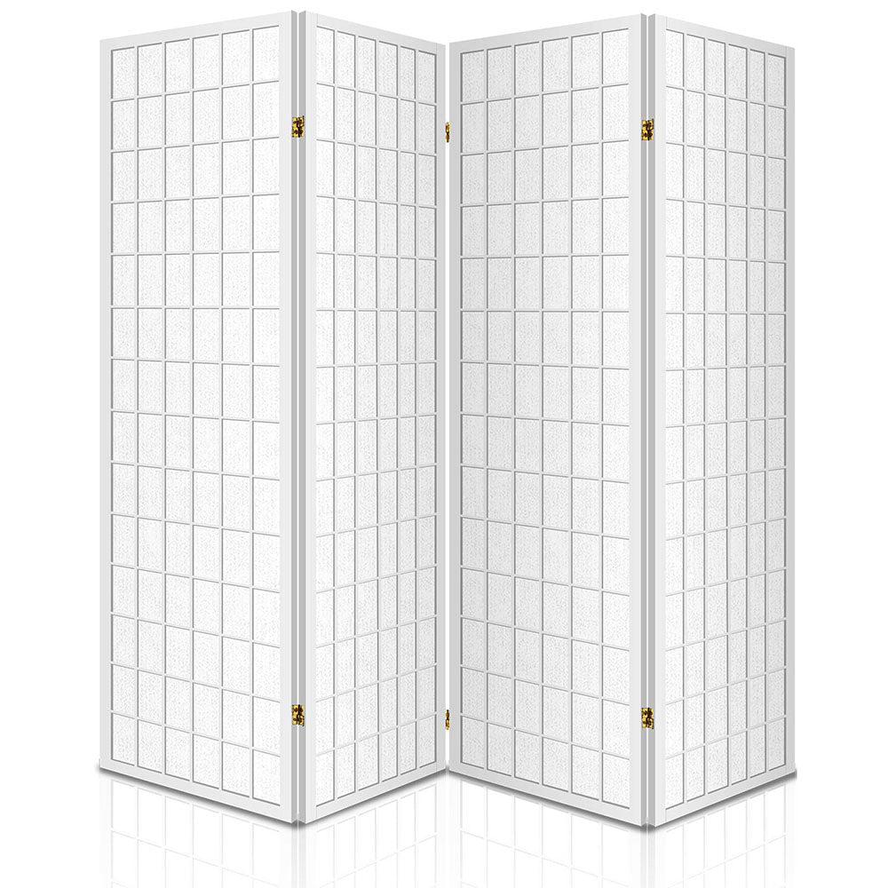 4 Panel Room Divider Screen 174x179cm - White - Furniture > Bedroom > Room Dividers - Rivercity House & Home Co. (ABN 18 642 972 209) - Affordable Modern Furniture Australia