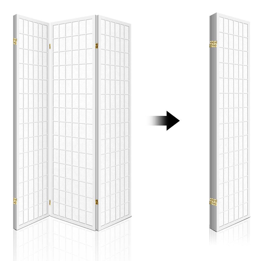 4 Panel Room Divider Screen 174x179cm - White - Furniture > Bedroom > Room Dividers - Rivercity House & Home Co. (ABN 18 642 972 209) - Affordable Modern Furniture Australia