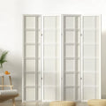 4 Panel Room Divider Screen 176x179cm with Foldable Panels - Nova White