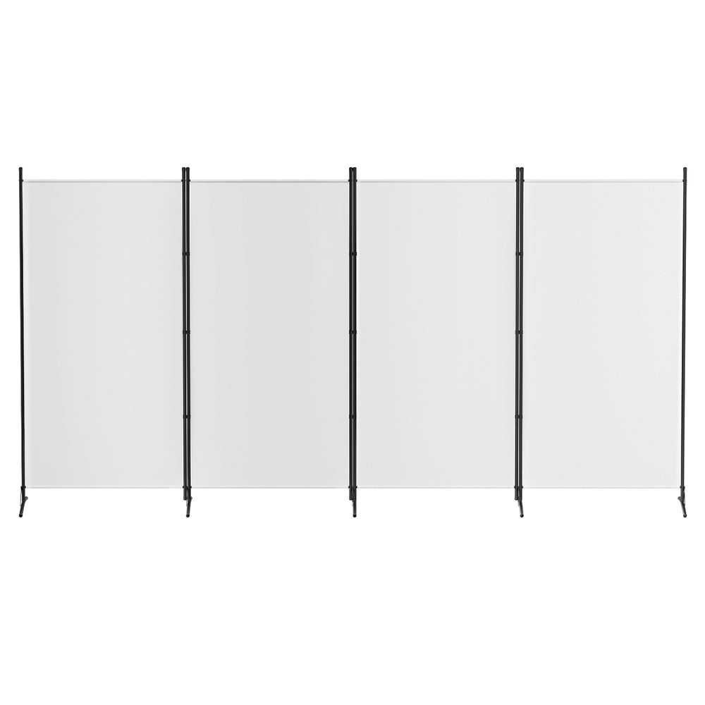 4 Panel Room Divider Screen 345x180cm Fabric White - Furniture > Bedroom > Room Dividers - Rivercity House & Home Co. (ABN 18 642 972 209) - Affordable Modern Furniture Australia