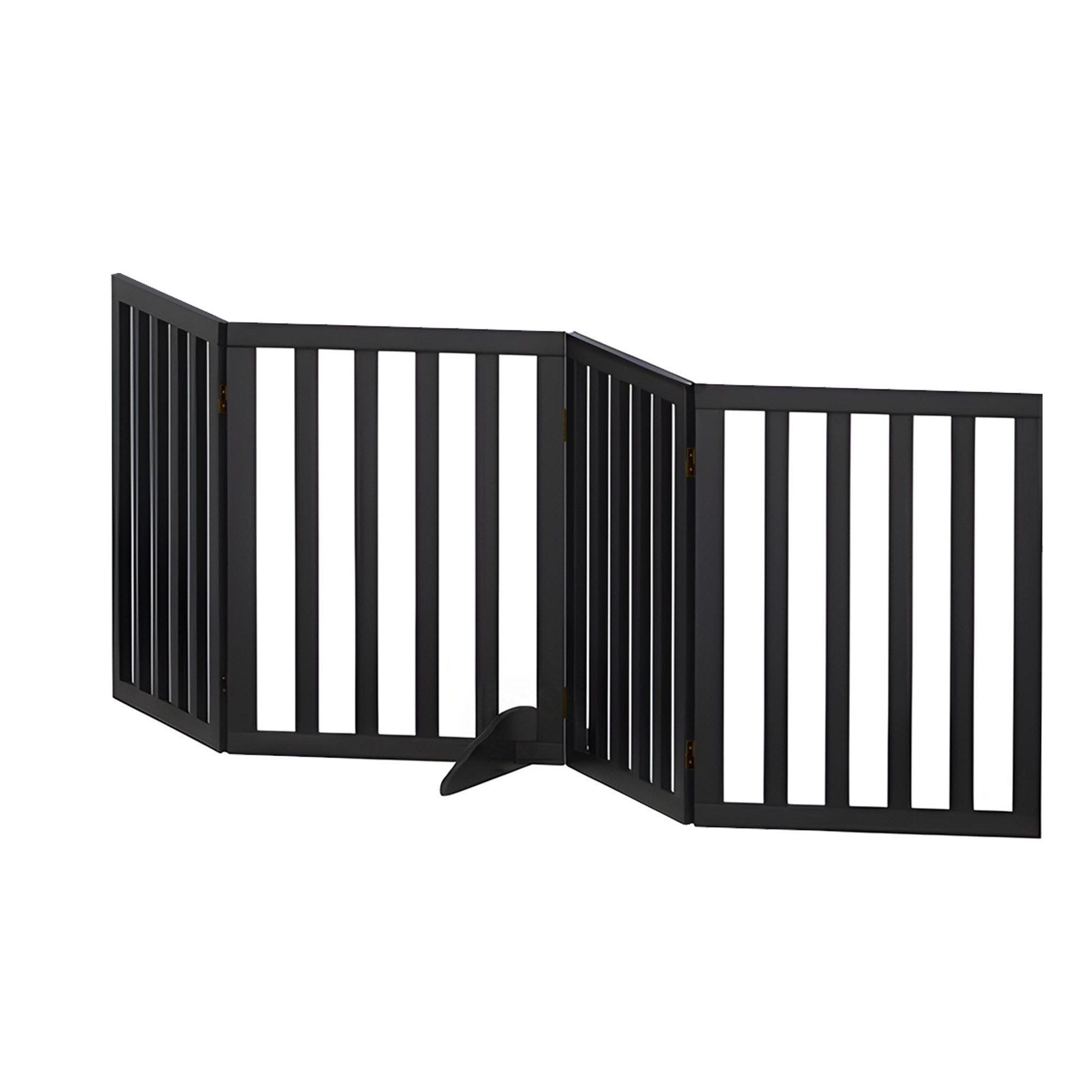 4-Panel Wooden Dog Gate Playpen Enclosure with Pet Door - Black - Pet Care > Dog Supplies > Dog Playpens & Gates - Rivercity House & Home Co. (ABN 18 642 972 209) - Affordable Modern Furniture Australia