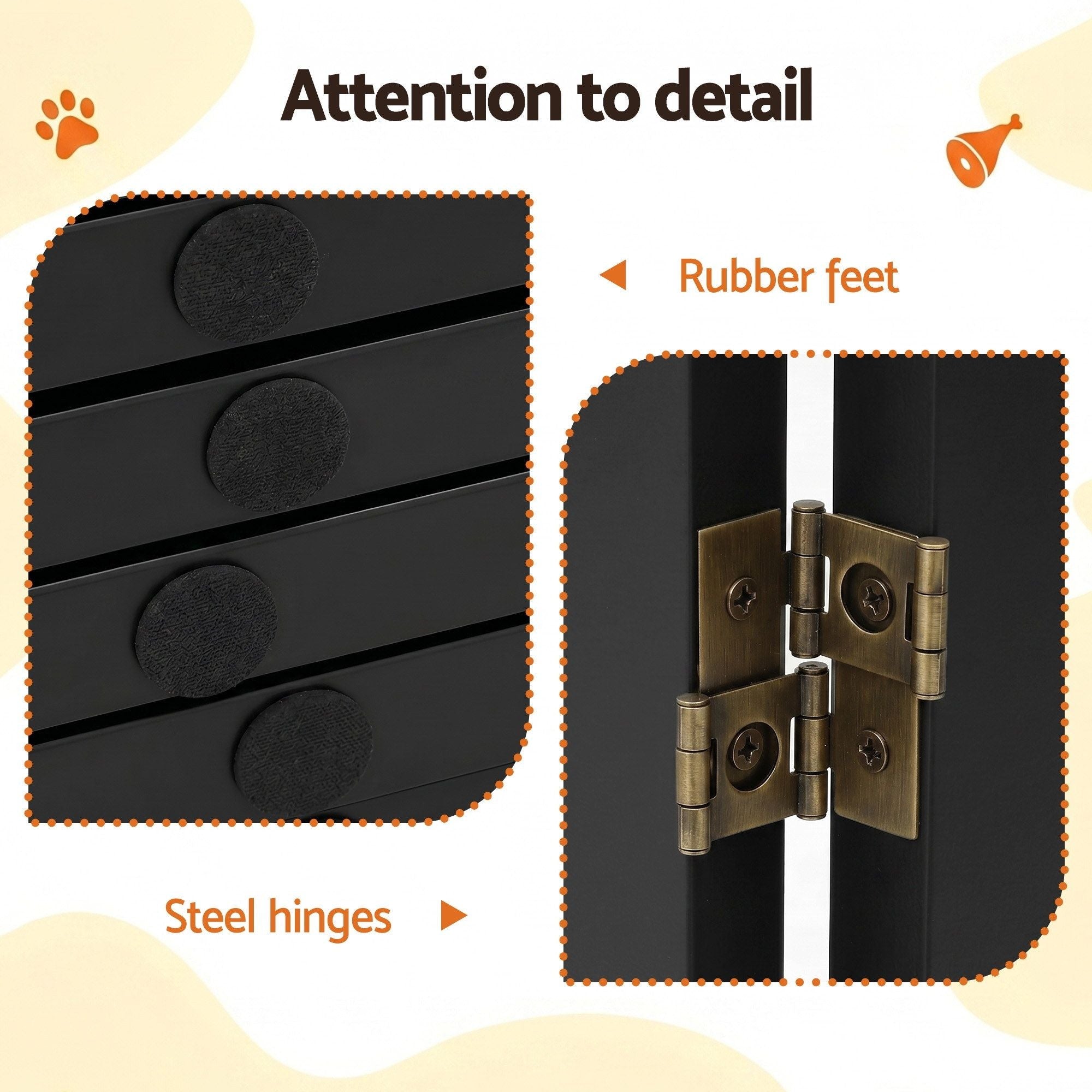 4-Panel Wooden Dog Gate Playpen Enclosure with Pet Door - Black - Pet Care > Dog Supplies > Dog Playpens & Gates - Rivercity House & Home Co. (ABN 18 642 972 209) - Affordable Modern Furniture Australia