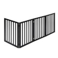 4 Panel Wooden Pet Gate Foldable Dog Fence 600x3mm - Black