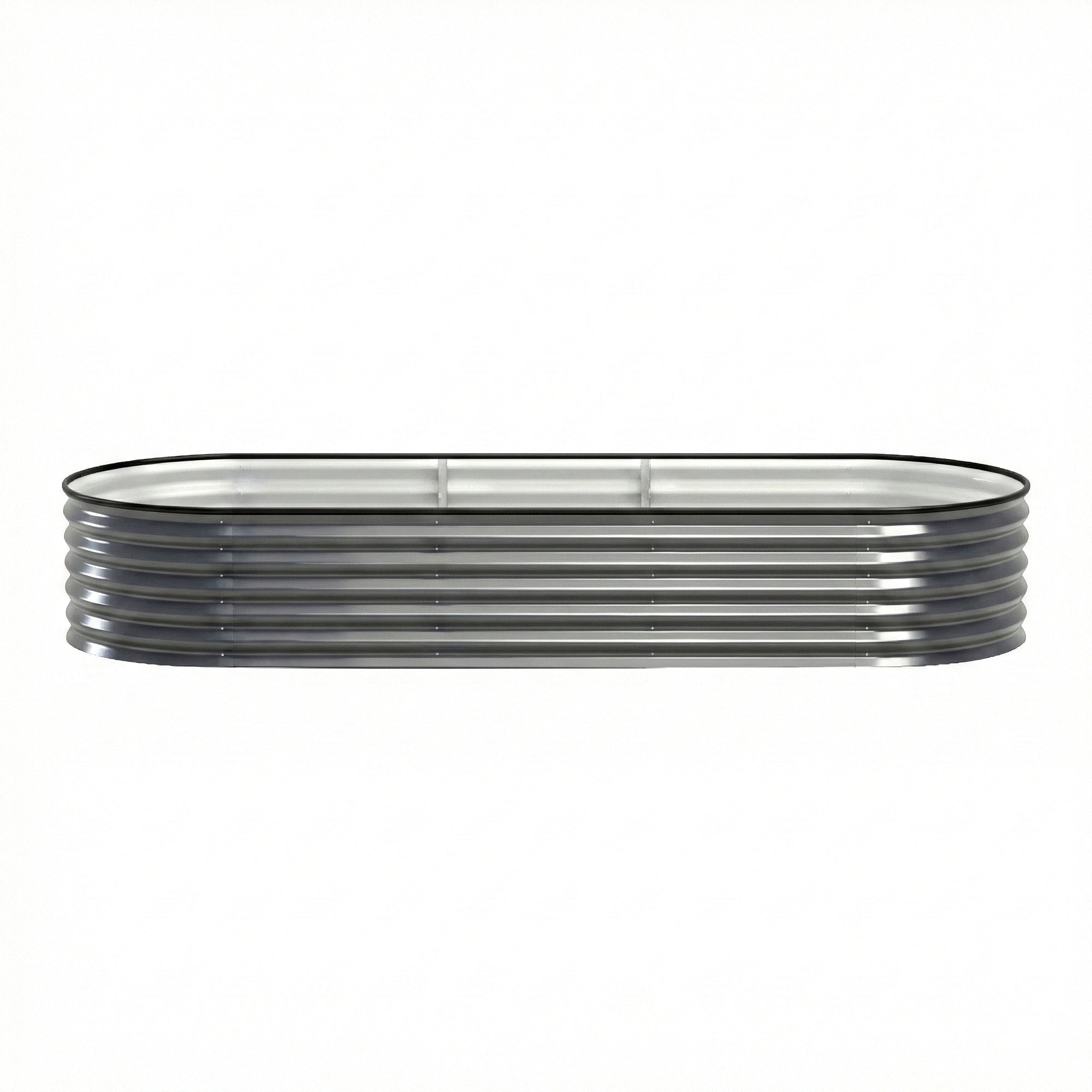 4 Pcs Raised Garden Bed Kit Oval Galvanized Steel Planter Boxes 240x80x42cm, Heavy Duty Metal Elevated Garden Bed for Vegetables Flowers Herbs, with Safety Edging, Gloves & Pegs Included - Home & Garden > Garden Beds > Garden Beds & Planters - Rivercity House & Home Co. (ABN 18 642 972 209) - Affordable Modern Furniture Australia