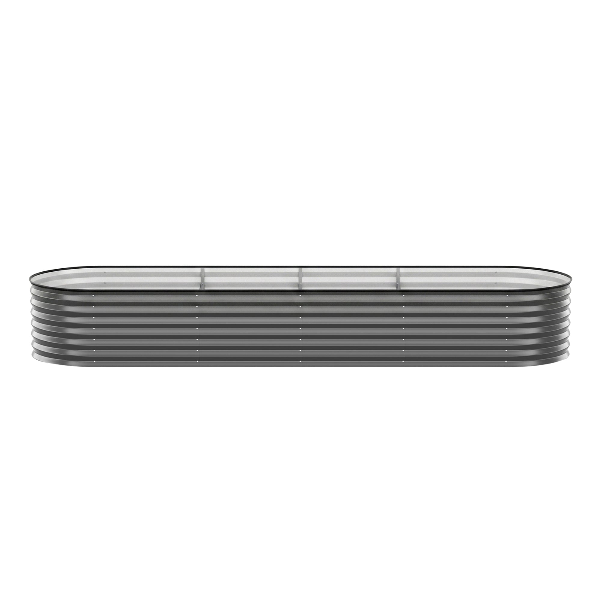 4 Pcs Raised Garden Bed Kit Oval Galvanized Steel Planter Boxes 320x80x56cm, Heavy Duty Metal Elevated Garden Bed for Vegetables Flowers Herbs, with Safety Edging, Gloves & Pegs Included - Home & Garden > Garden Beds > Garden Beds & Planters - Rivercity House & Home Co. (ABN 18 642 972 209) - Affordable Modern Furniture Australia