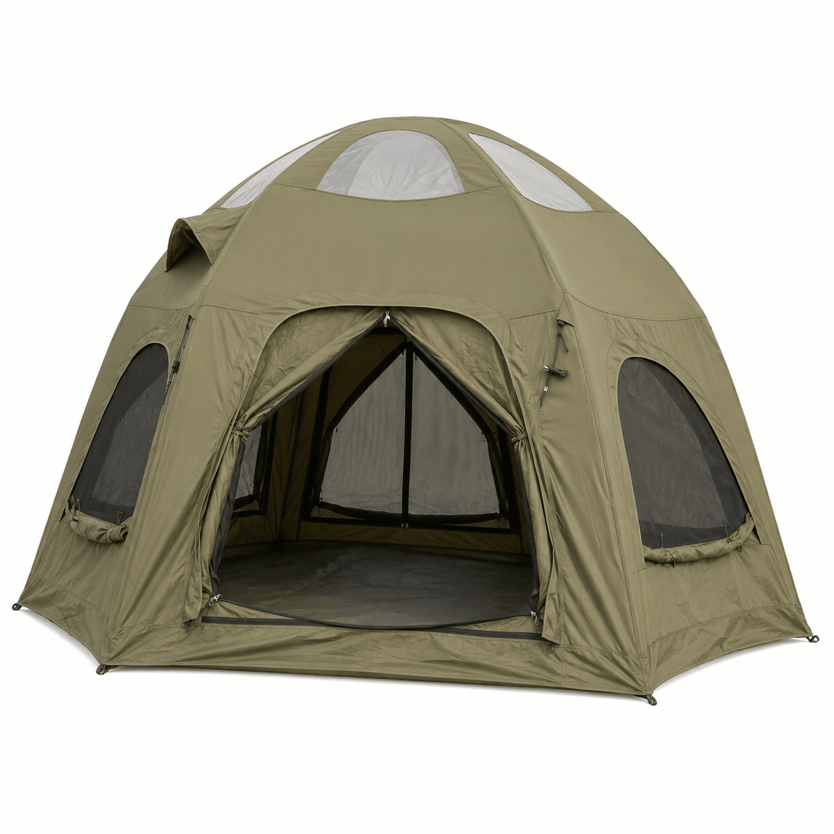 4 Person Inflatable Camping Tent with TC Canvas Sun Shade and Rain Protection - Green - Outdoor Recreation > Camping > Tents - Rivercity House & Home Co. (ABN 18 642 972 209) - Affordable Modern Furniture Australia