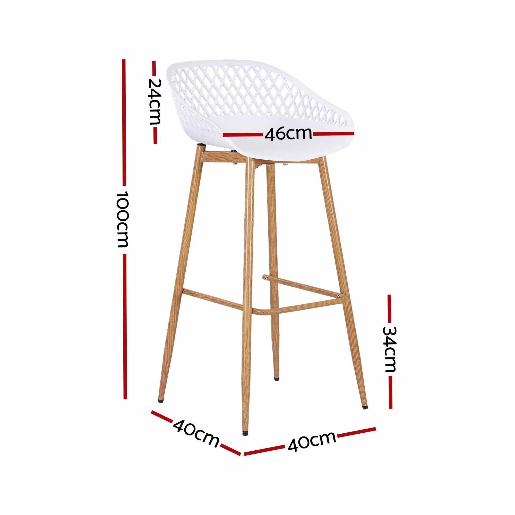 4-Piece Outdoor Bar Stools Plastic Metal Dining Chair Balcony White - Furniture > Bar Stools & Chairs > Table & Bar Stools - Rivercity House & Home Co. (ABN 18 642 972 209) - Affordable Modern Furniture Australia