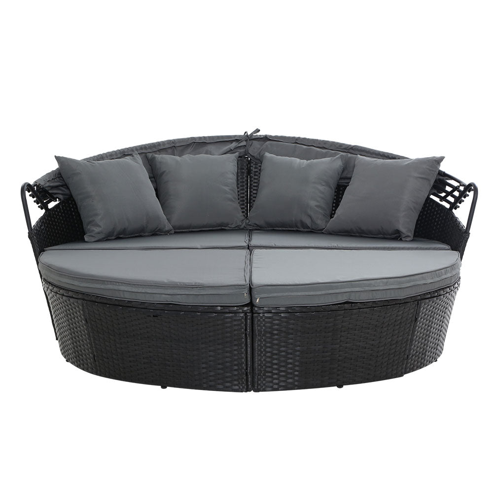 4 Piece Outdoor Day Bed With Shade - Rivercity House & Home Co. (ABN 18 642 972 209) - Affordable Modern Furniture Australia