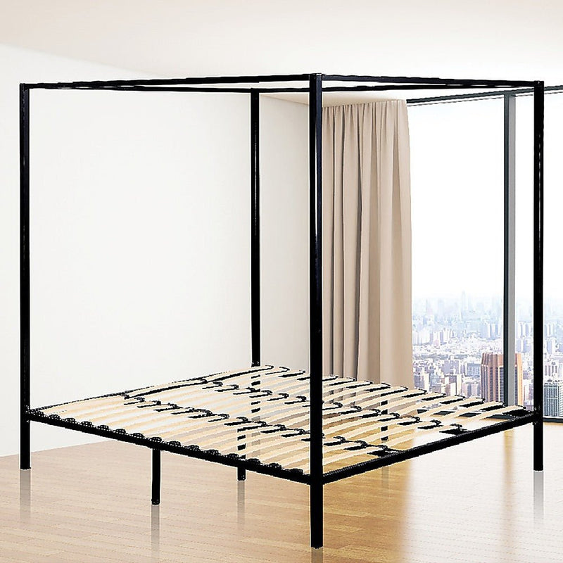 4 Poster King Bed Frame Black - Rivercity House & Home Co. (ABN 18 642 972 209) - Affordable Modern Furniture Australia