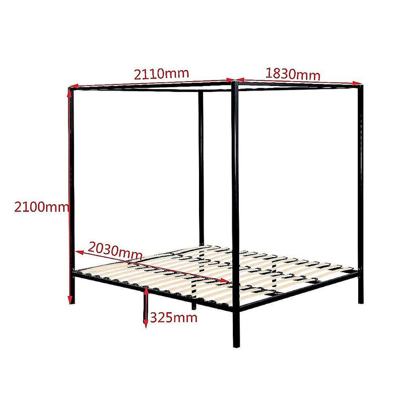 4 Poster King Bed Frame Black - Rivercity House & Home Co. (ABN 18 642 972 209) - Affordable Modern Furniture Australia