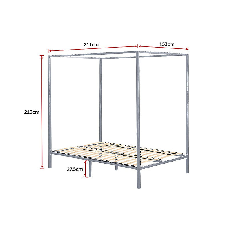 4 Poster Queen Bed Frame Cream - Rivercity House & Home Co. (ABN 18 642 972 209) - Affordable Modern Furniture Australia