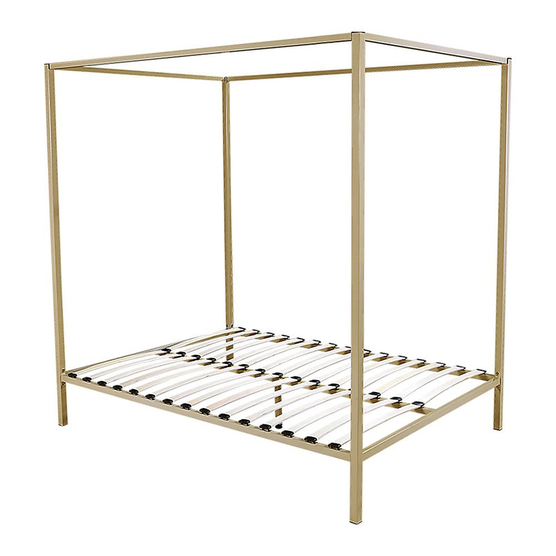 4 Poster Queen Bed Frame Gold - Rivercity House & Home Co. (ABN 18 642 972 209) - Affordable Modern Furniture Australia