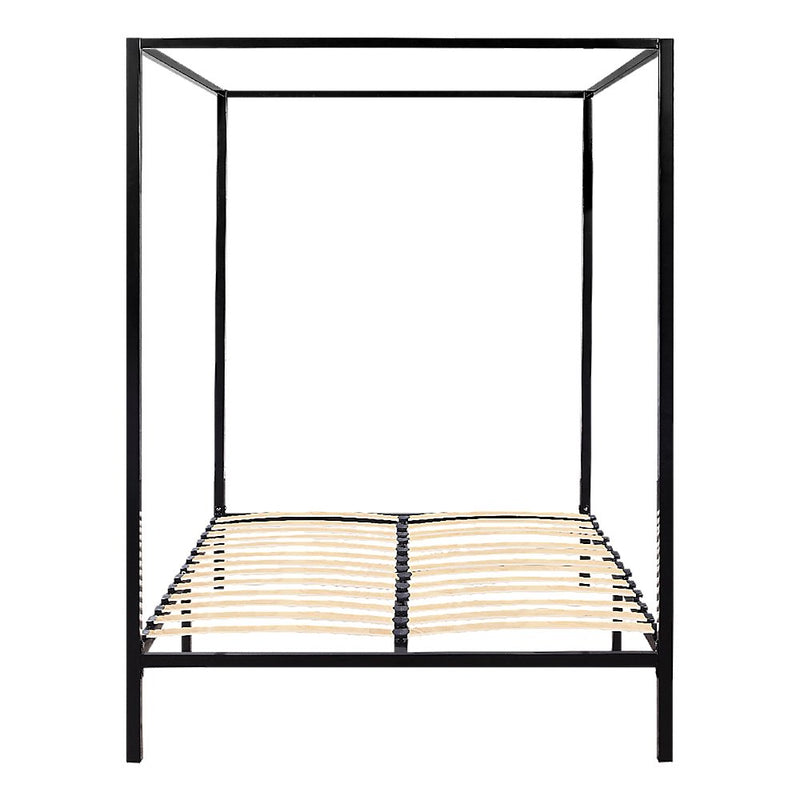 4 Poster Single Bed Frame Black - Rivercity House & Home Co. (ABN 18 642 972 209) - Affordable Modern Furniture Australia