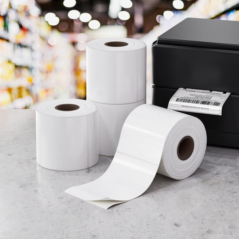 4 Rolls Direct Thermal Labels Paper Printer Paper BarcodeÂ Shipping Stickers - Electronics > Printer Accessories & Supplies - Rivercity House & Home Co. (ABN 18 642 972 209) - Affordable Modern Furniture Australia