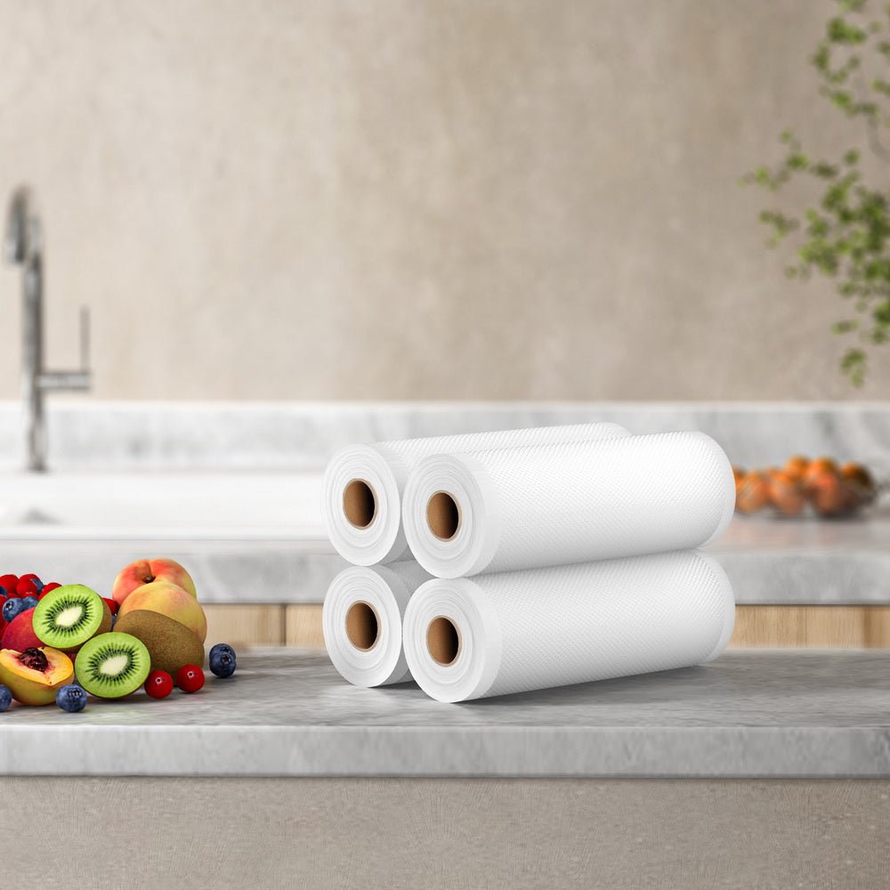4 Rolls Food Vacuum Sealer Bags Storage Saver Heat Sealing Bag Pack 20CMX6M - Appliances > Kitchen Appliances - Rivercity House & Home Co. (ABN 18 642 972 209) - Affordable Modern Furniture Australia