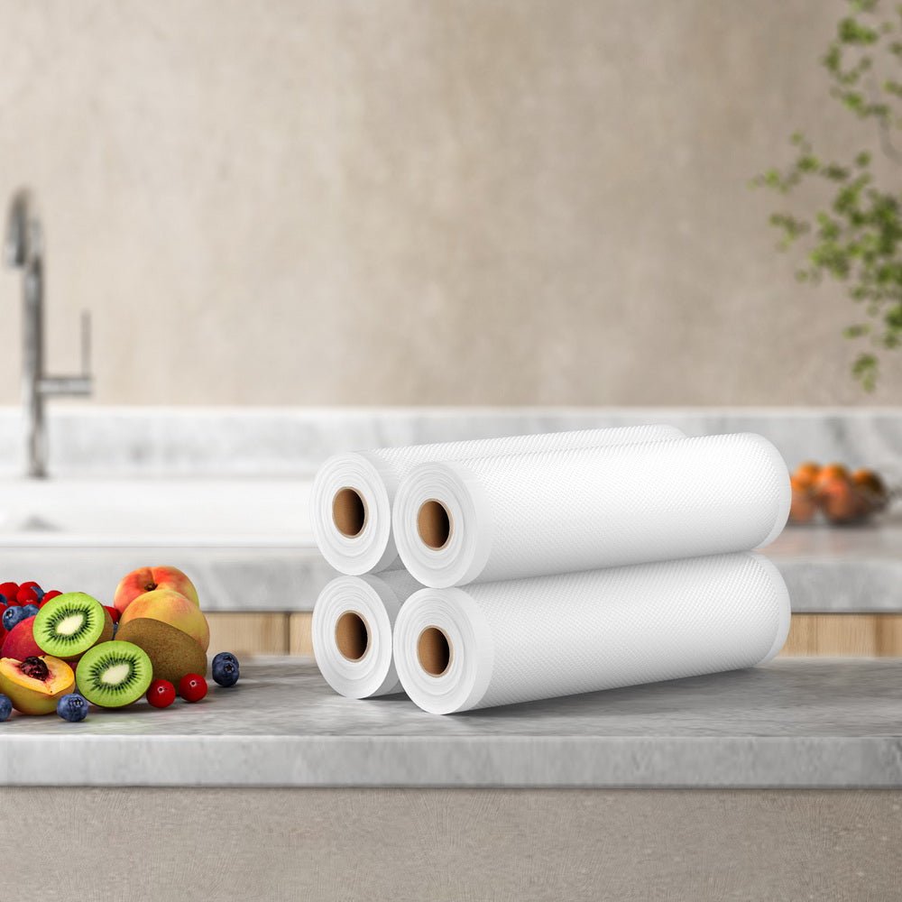 4 Rolls Food Vacuum Sealer Bags Storage Saver Heat Sealing Bag Pack 25CMX6M - Appliances > Kitchen Appliances - Rivercity House & Home Co. (ABN 18 642 972 209) - Affordable Modern Furniture Australia