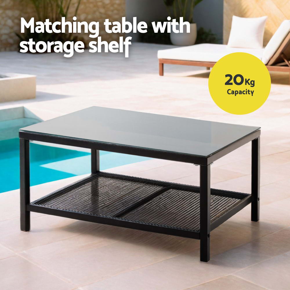 4 Seater Outdoor Sofa Set 4PCS Table Chair Set Garden Patio Furniture - Furniture > Outdoor > Outdoor Sofas & Lounge Sets - Rivercity House & Home Co. (ABN 18 642 972 209) - Affordable Modern Furniture Australia