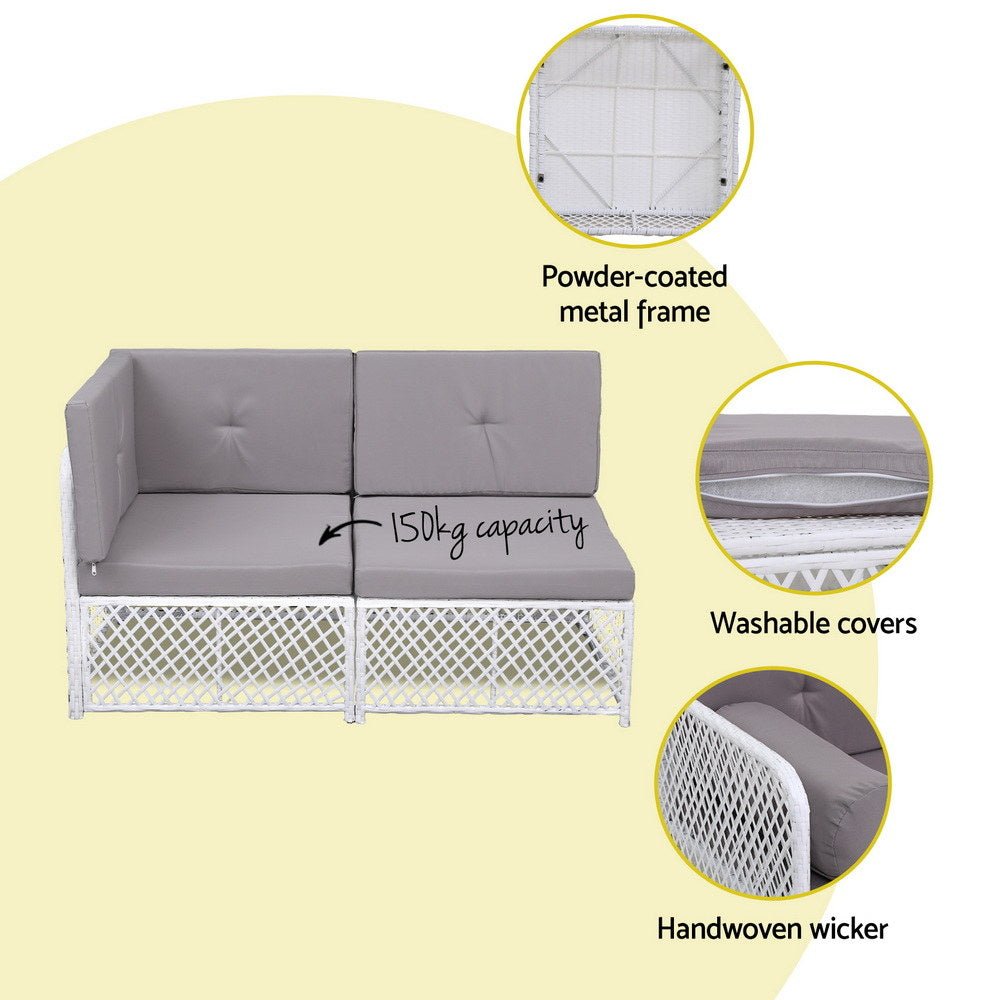 4 Seater Outdoor Sofa Set 5PCS Table Chair Set Garden Patio Furniture - Furniture > Outdoor > Outdoor Sofas & Lounge Sets - Rivercity House & Home Co. (ABN 18 642 972 209) - Affordable Modern Furniture Australia