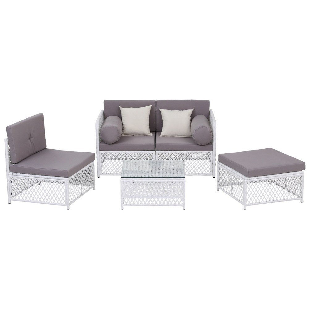 4 Seater Outdoor Sofa Set 5PCS Table Chair Set Garden Patio Furniture - Furniture > Outdoor > Outdoor Sofas & Lounge Sets - Rivercity House & Home Co. (ABN 18 642 972 209) - Affordable Modern Furniture Australia