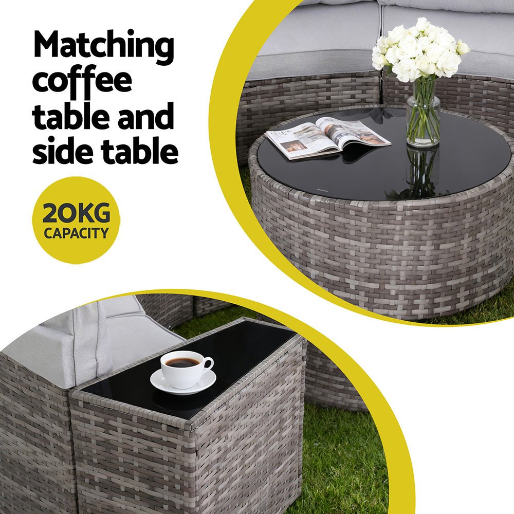4 Seater Outdoor Sofa Set 7PCS Table Chair Set Garden Rattan Patio Furniture - Furniture > Outdoor > Outdoor Sofas & Lounge Sets - Rivercity House & Home Co. (ABN 18 642 972 209) - Affordable Modern Furniture Australia