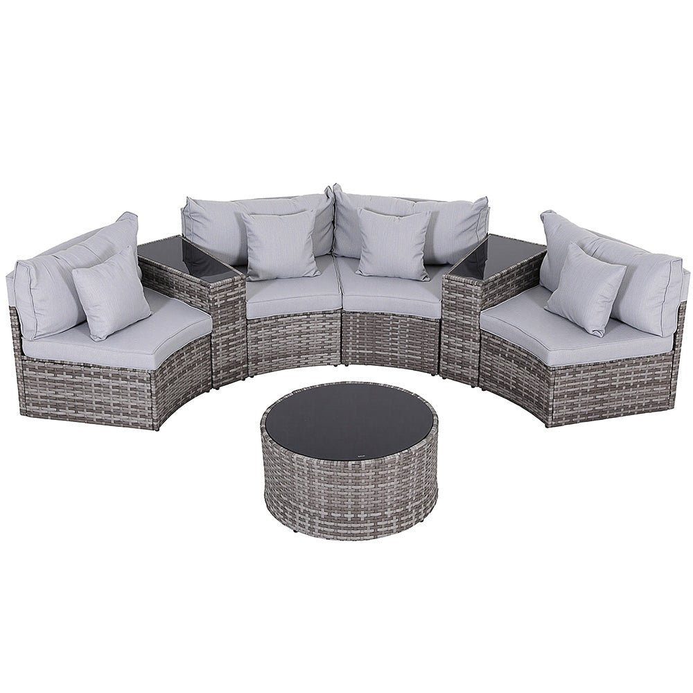 4 Seater Outdoor Sofa Set 7PCS Table Chair Set Garden Rattan Patio Furniture - Furniture > Outdoor > Outdoor Sofas & Lounge Sets - Rivercity House & Home Co. (ABN 18 642 972 209) - Affordable Modern Furniture Australia