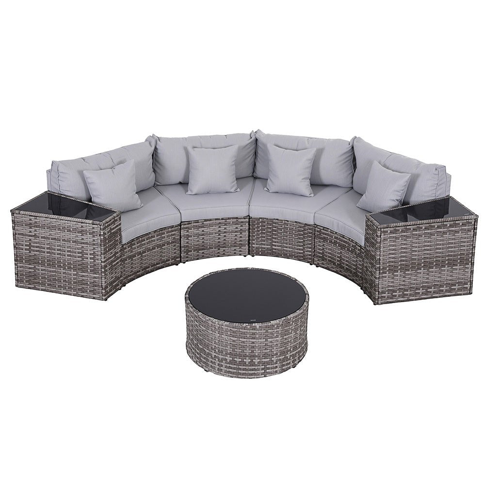 4 Seater Outdoor Sofa Set 7PCS Table Chair Set Garden Rattan Patio Furniture - Furniture > Outdoor > Outdoor Sofas & Lounge Sets - Rivercity House & Home Co. (ABN 18 642 972 209) - Affordable Modern Furniture Australia