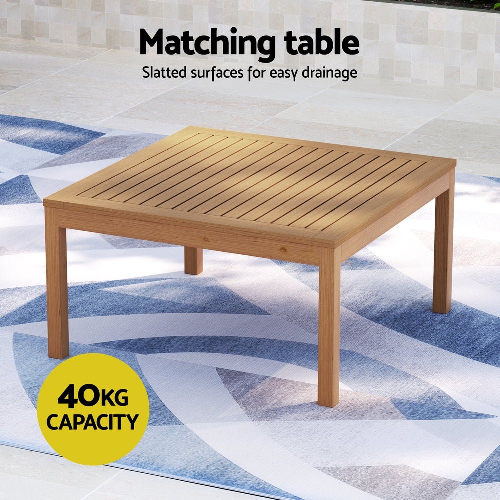 4 - Seater Outdoor Sofa Set Wooden Lounge Setting 5PCS - Furniture > Outdoor > Outdoor Sofas & Lounge Sets - Rivercity House & Home Co. (ABN 18 642 972 209) - Affordable Modern Furniture Australia