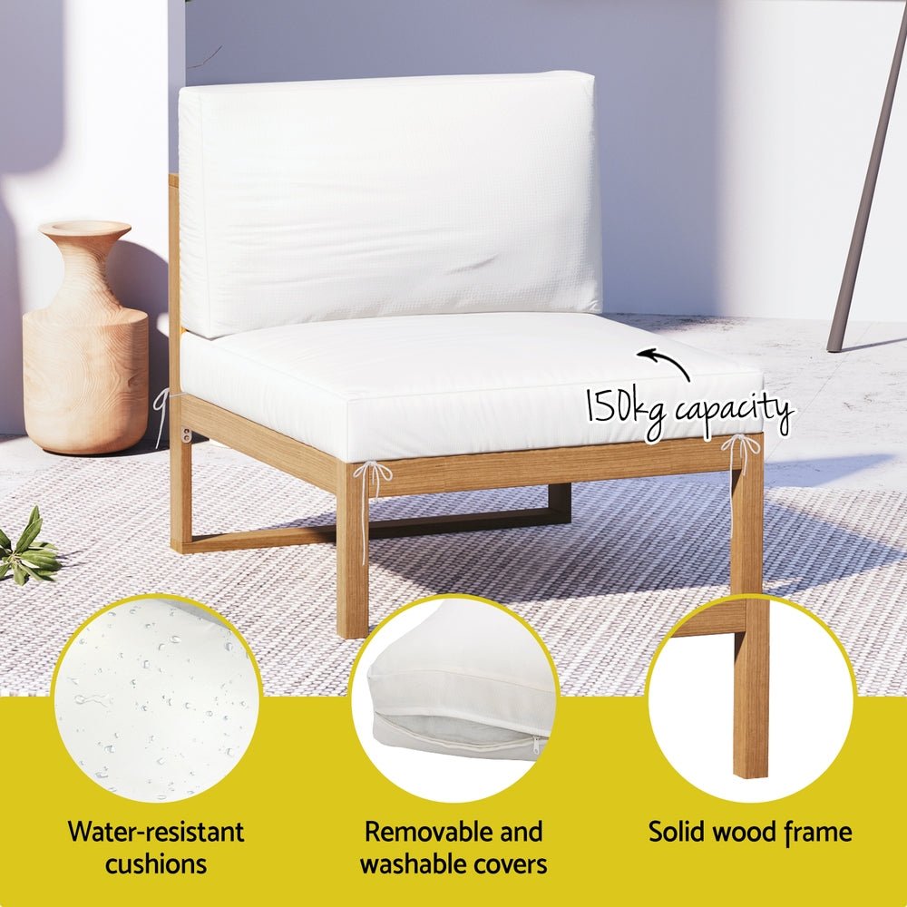 4 - Seater Outdoor Sofa Set Wooden Lounge Setting 5PCS - Furniture > Outdoor > Outdoor Sofas & Lounge Sets - Rivercity House & Home Co. (ABN 18 642 972 209) - Affordable Modern Furniture Australia