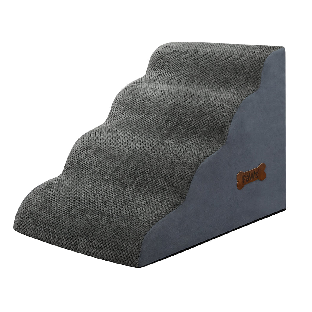 4 - Step High Density Foam Pet Stairs with Non - Slip Surface - Grey - Rivercity House & Home Co. (ABN 18 642 972 209) - Affordable Modern Furniture Australia