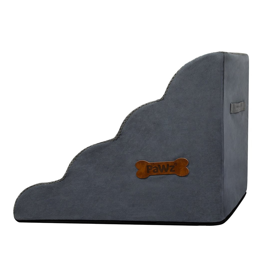 4 - Step High Density Foam Pet Stairs with Non - Slip Surface - Grey - Rivercity House & Home Co. (ABN 18 642 972 209) - Affordable Modern Furniture Australia
