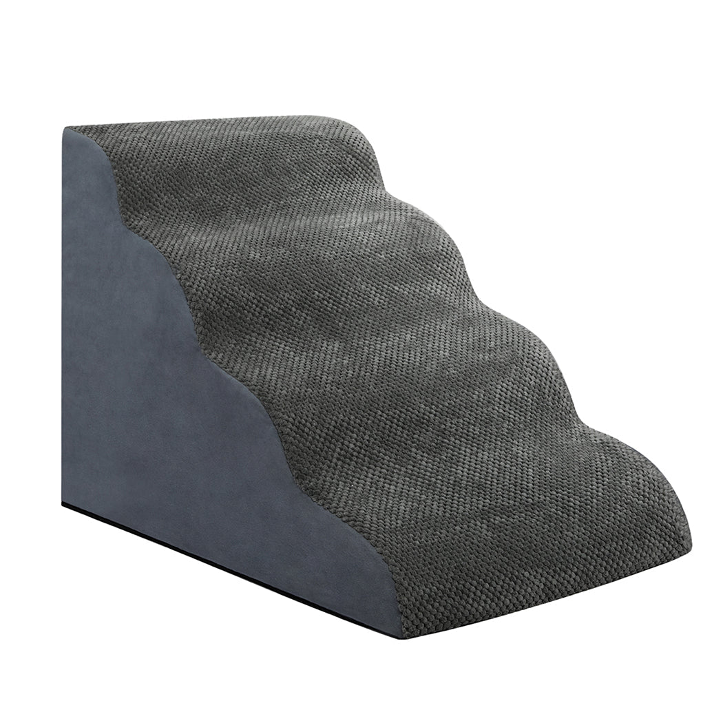 4 - Step High Density Foam Pet Stairs with Non - Slip Surface - Grey - Rivercity House & Home Co. (ABN 18 642 972 209) - Affordable Modern Furniture Australia