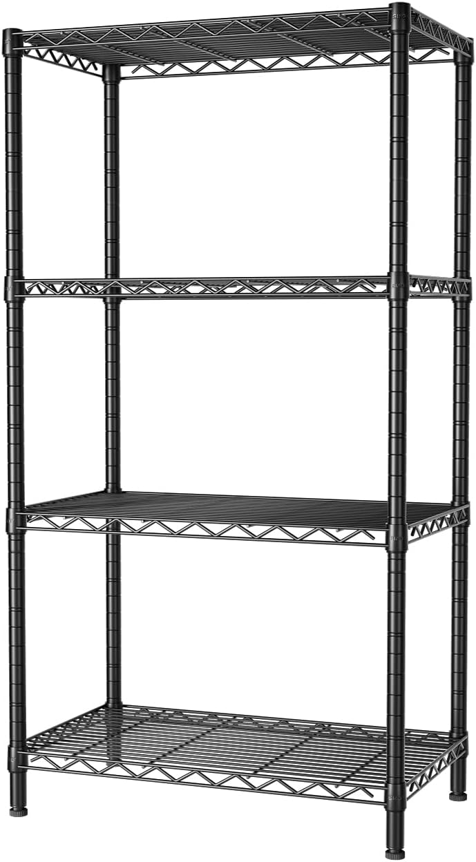 4 - Tier Adjustable Metal Storage Shelves Wire Rack Organizer for Kitchen, Pantry, Bathroom or Laundry Room (60cm W x 40cm D x 140cm H) - Home & Garden > Storage > Clothing & Wardrobe Storage - Rivercity House & Home Co. (ABN 18 642 972 209) - Affordable Modern Furniture Australia