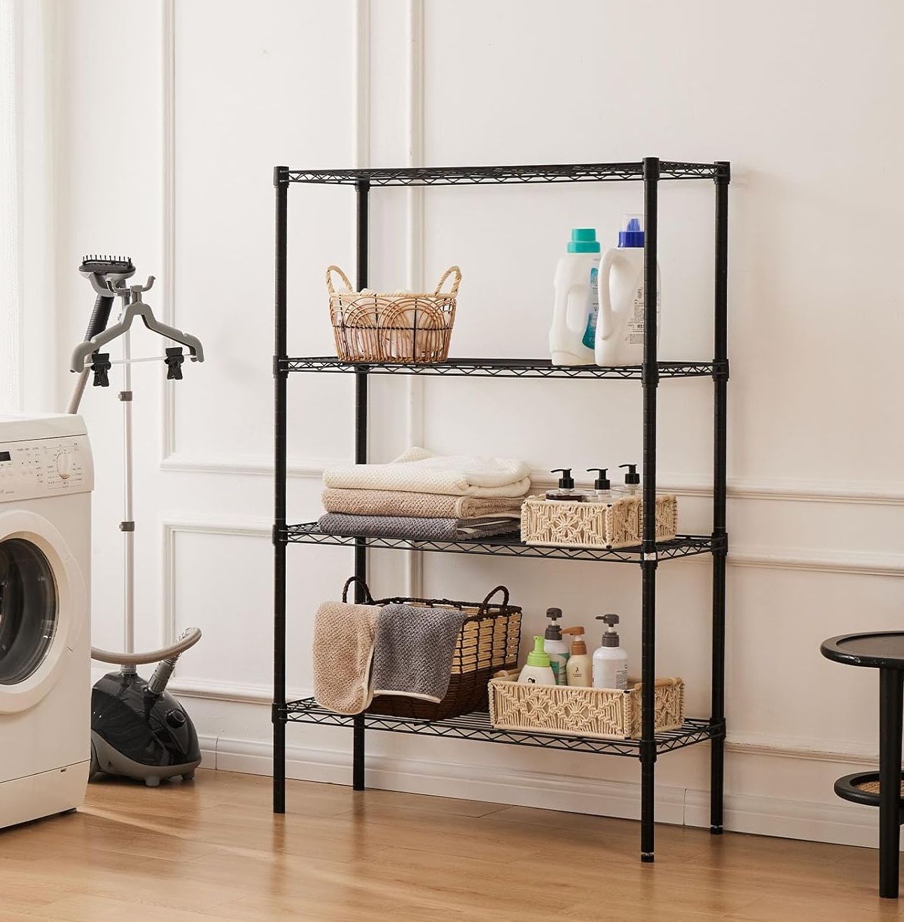 4 - Tier Adjustable Metal Storage Shelves Wire Rack Organizer for Kitchen, Pantry, Bathroom or Laundry Room (60cm W x 40cm D x 140cm H) - Home & Garden > Storage > Clothing & Wardrobe Storage - Rivercity House & Home Co. (ABN 18 642 972 209) - Affordable Modern Furniture Australia