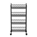 4-Tier Adjustable Shelving Unit with Wheels for Garage & Kitchen Storage - Black