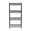 4-Tier Adjustable Steel Shelving Unit Garage Kitchen Storage Rack - Black