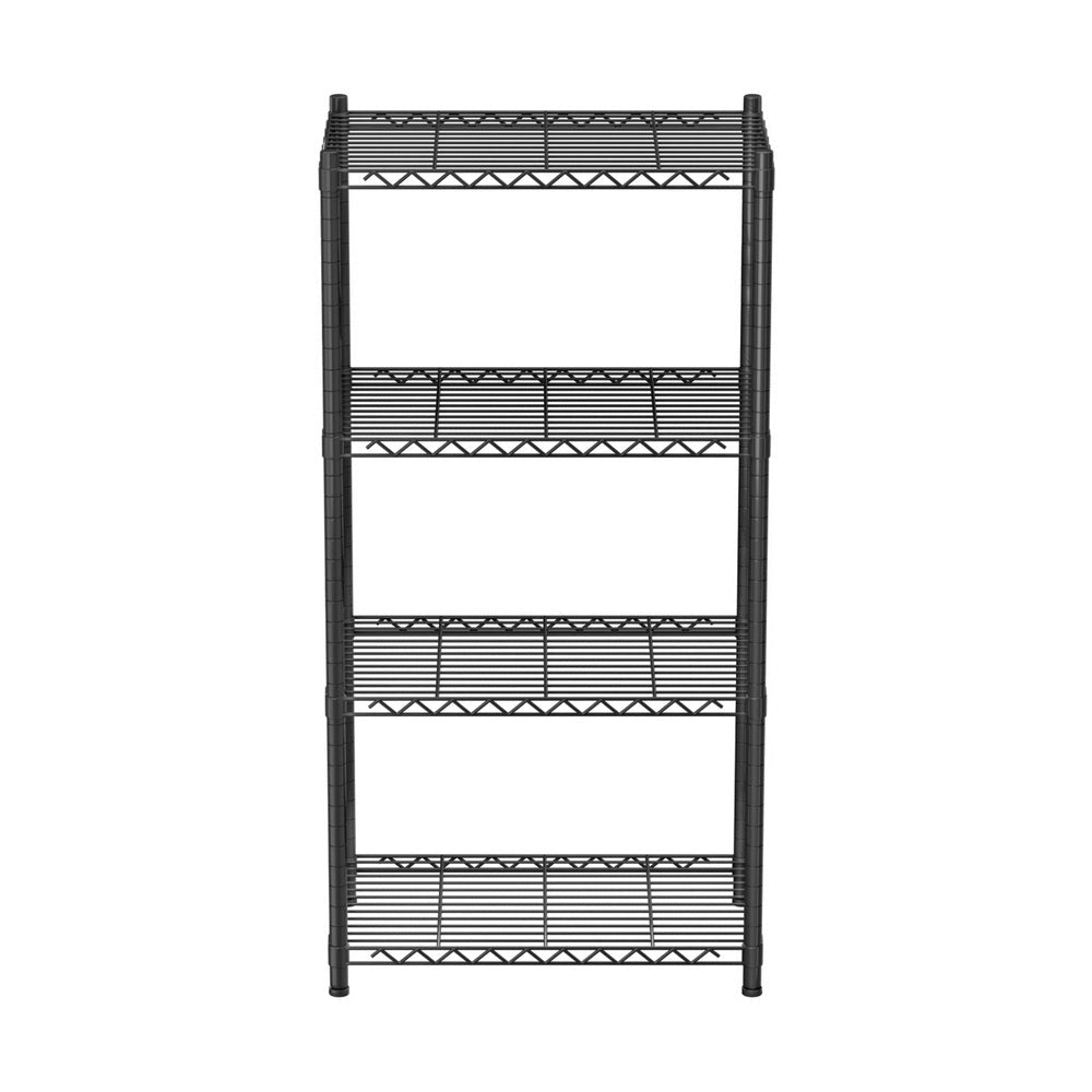 4 - Tier Adjustable Steel Shelving Unit Garage Kitchen Storage Rack - Black - Furniture > Dining > Kitchen & Dining Trolleys - Rivercity House & Home Co. (ABN 18 642 972 209) - Affordable Modern Furniture Australia