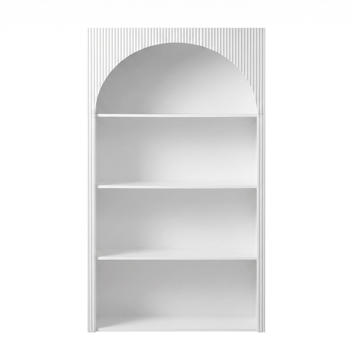 4 Tier Arched Fluted Bookshelf Storage Display Cabinet Unit - White - Furniture > Living Room > Bookcases & Shelves - Rivercity House & Home Co. (ABN 18 642 972 209) - Affordable Modern Furniture Australia